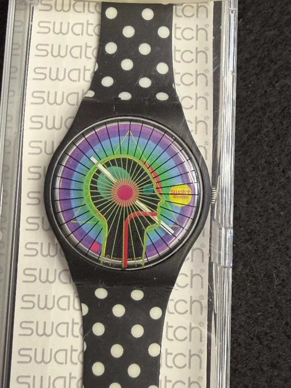 Vintage Swatch Artist Watch Colorful Profile Dial Extra Straps Boxed
